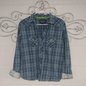 ROUGHSTOCK PANHANDLE SLIM PLAID & PAISLEY, SNAP, WHIPSTITCH, WESTERN SHIRT